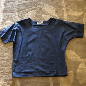 Allison Izu oversized denim color shirt